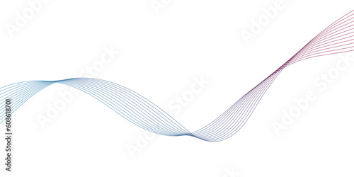 Abstract background with blue wave lines on white background. Vector illustration of Wave Equalizer for wallpaper, web design, banner. © Julisart