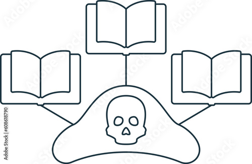 Intellectual piracy icon. Monochrome simple sign from intellectual property collection. Intellectual piracy icon for logo, templates, web design and infographics.
