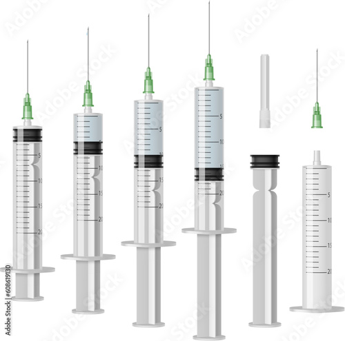 Medical syringes. Illustration on white background