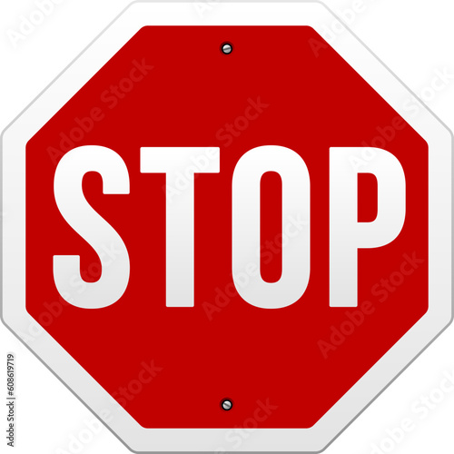 Red Stop Sign vector isolated on white background