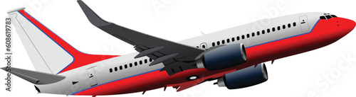 Passenger  Airplane on the air. Vector illustration