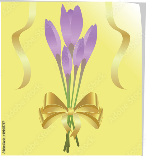 bunch of autumn crocus flowers. Also available as a Vector in Adobe illustrator EPS format, compressed in a zip file. The vector version be scaled to any size without loss of quality.