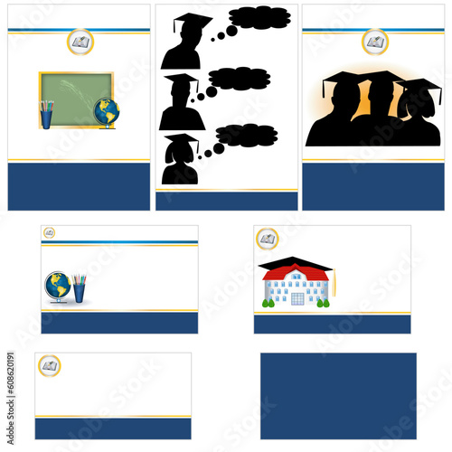 University stationary template -  brochure design, flyer design and business card design in one package and fully editable