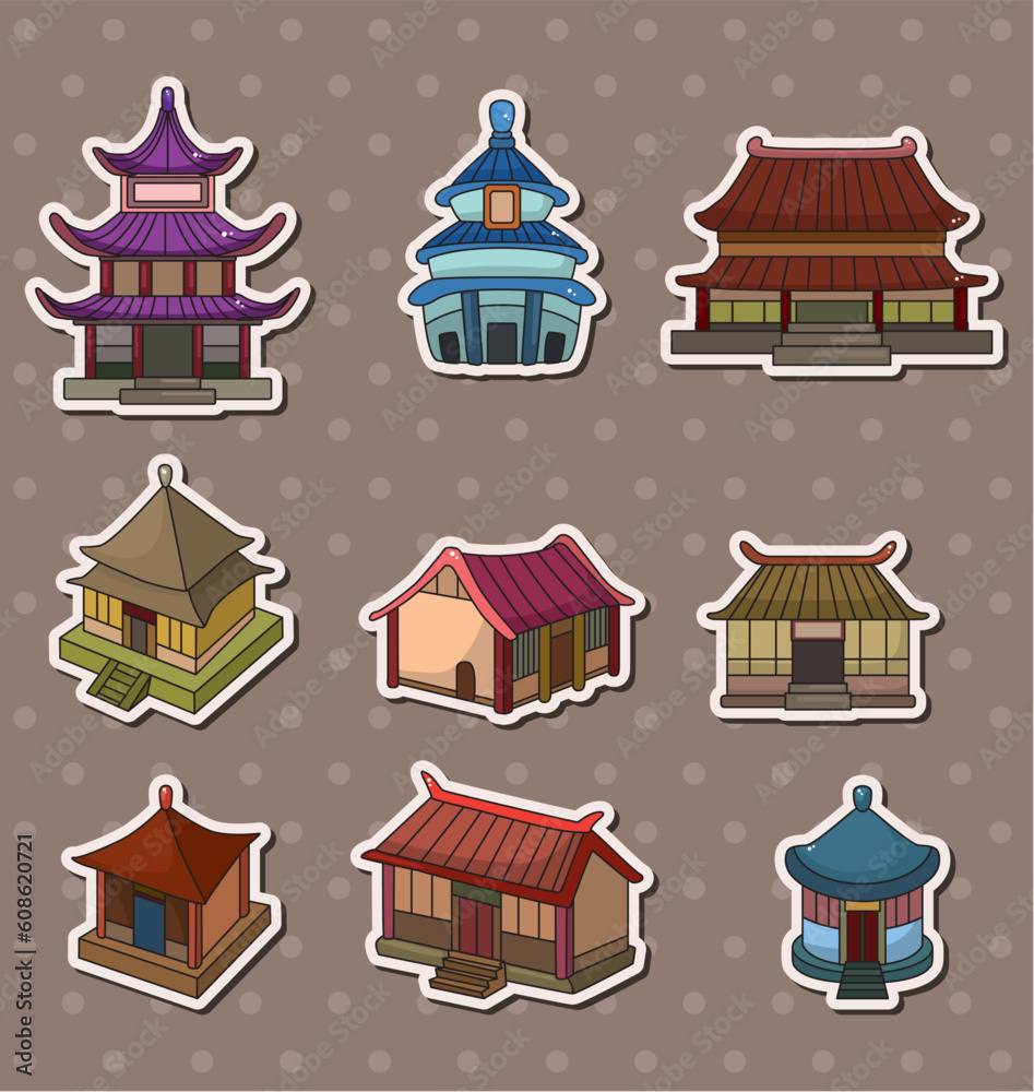 Fototapeta premium Chinese house stickers