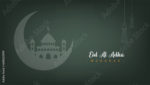 Amazing cool minimalist poster and banner design for Eid al-Adha celebrations for Muslims