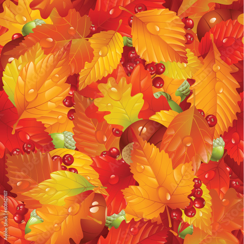 Vector Autumnal seamless background