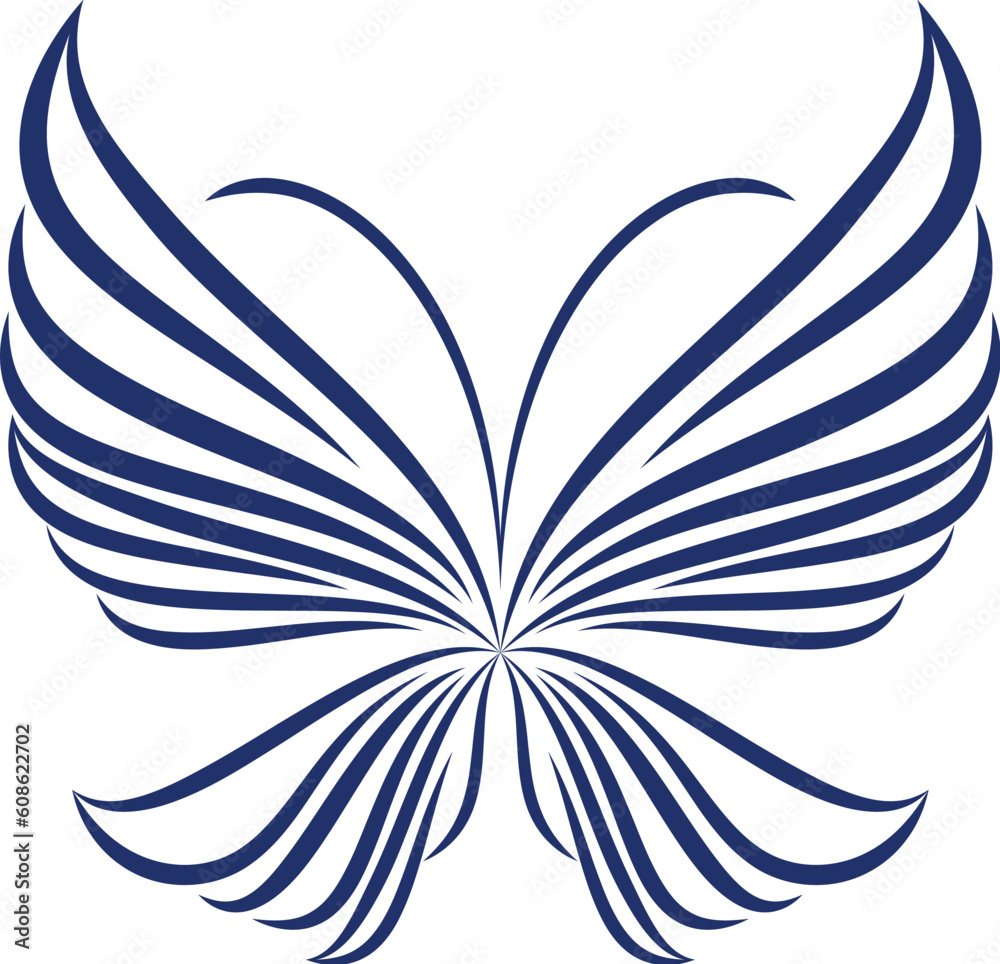 Vector abstract butterfly illustration of icon simply butterfly