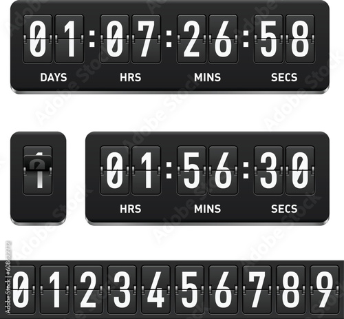 Countdown timer. Illustration on white background for design