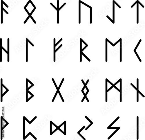Runes. Illustration on white background for design