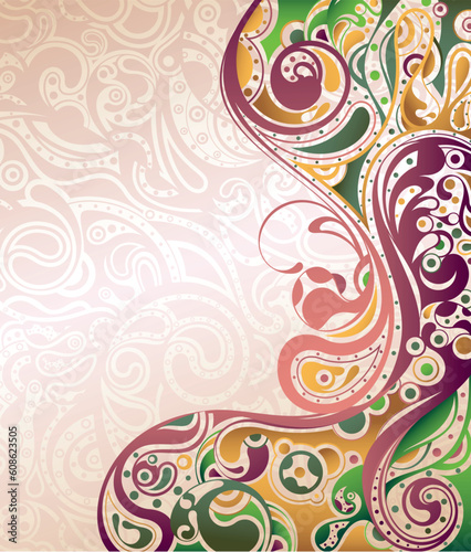 Illustration of abstract retro curve background.