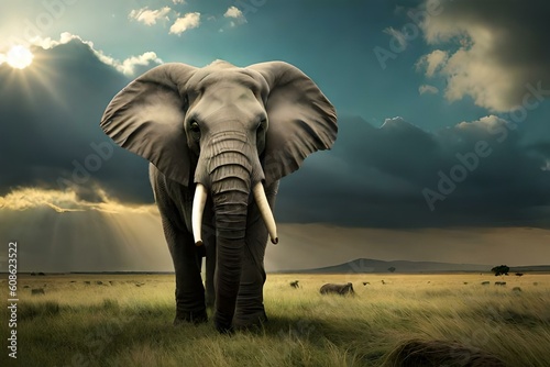 elephant in the sun