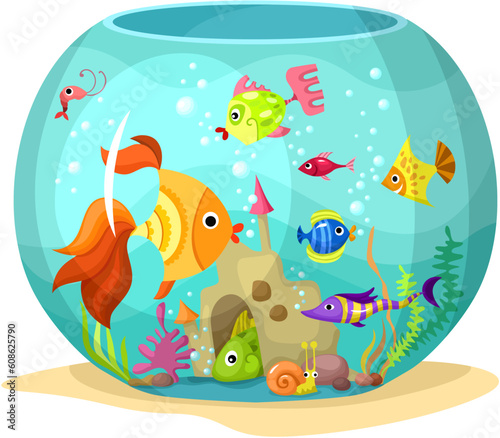 vector illustration of a aquarium