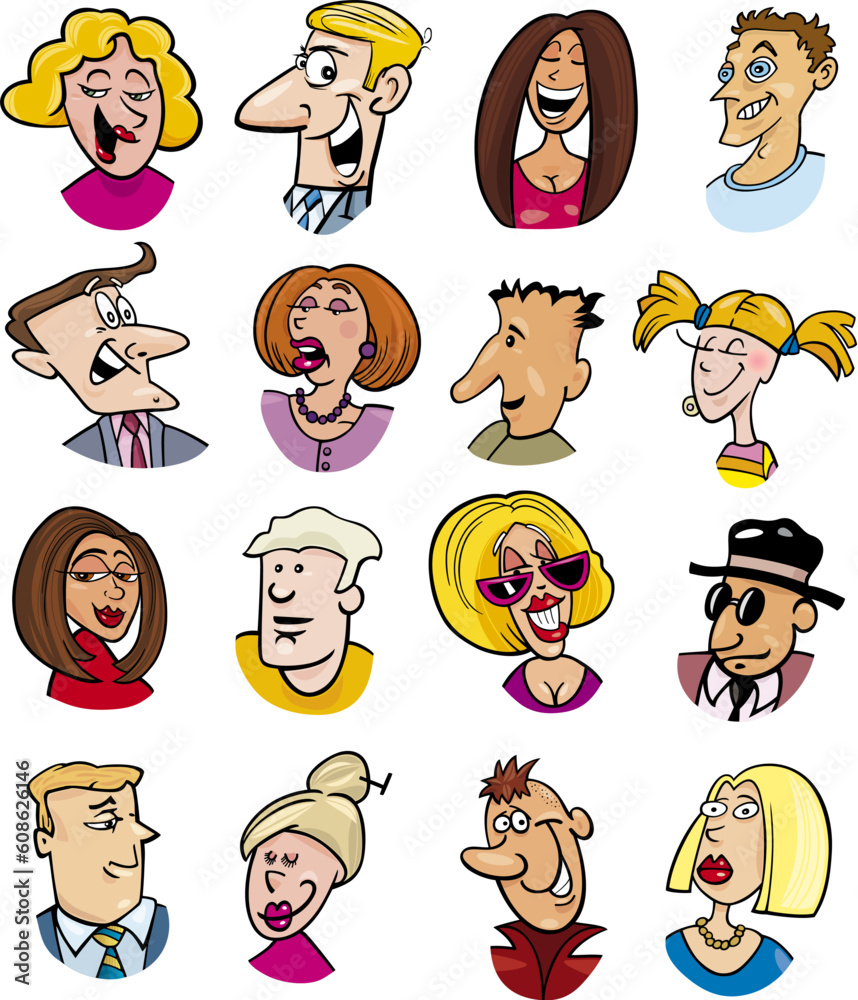 cartoon illustration of different people characters and emotions cartoon illustration of different people characters and emotions