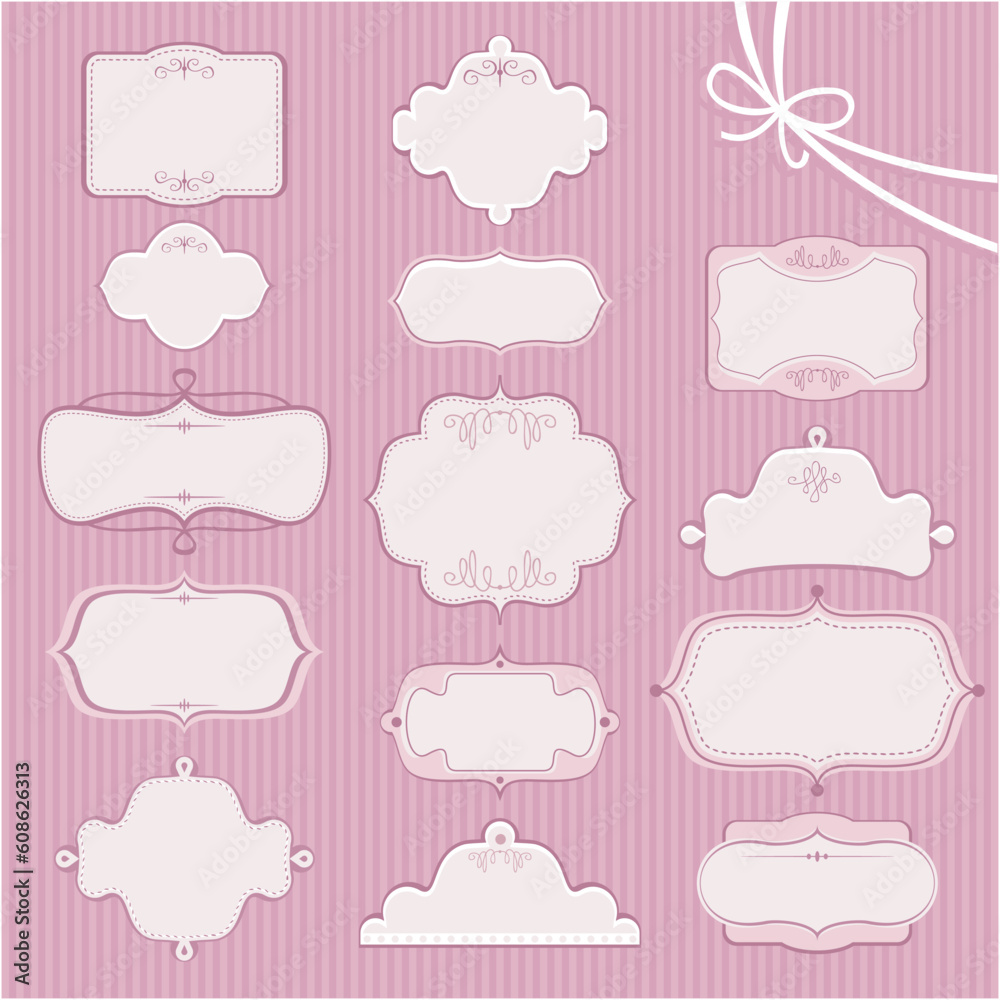 Collection of various wedding frames with decorative elements Collection of various wedding frames with decorative elements