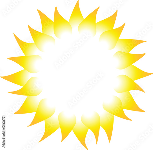 Sun rays isolated on white background. Vector illustration