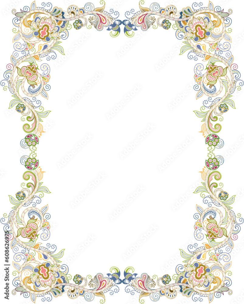 Illustration of abstract floral frame.