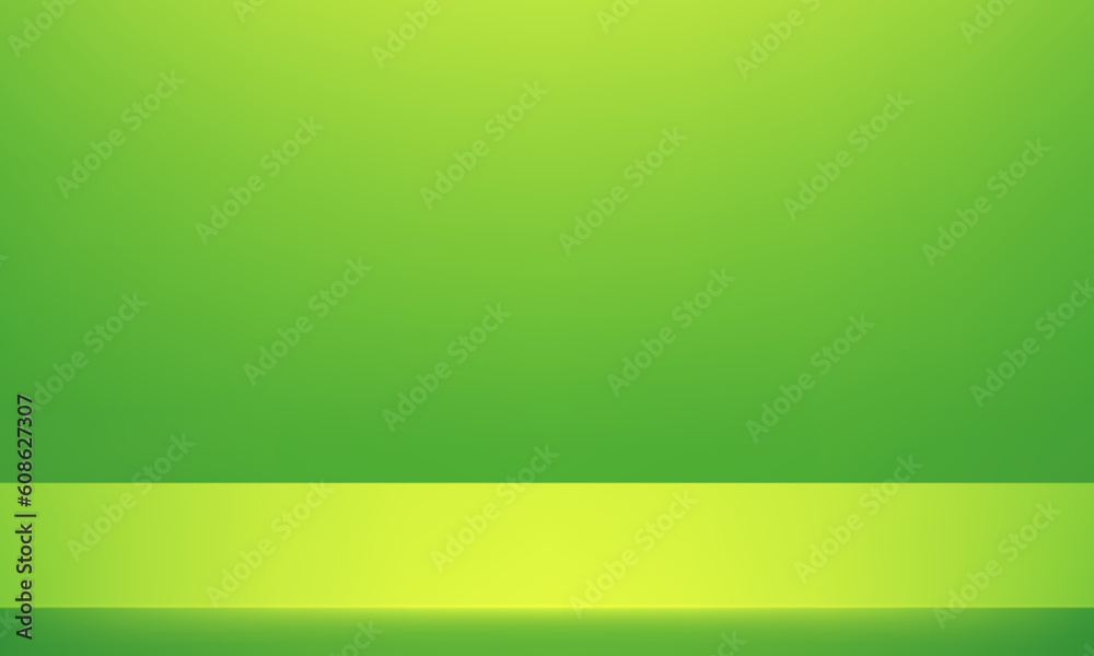 Green background abstract with Gradient in empty room studio. Space for selling products on the website. green background. Vector illustration.