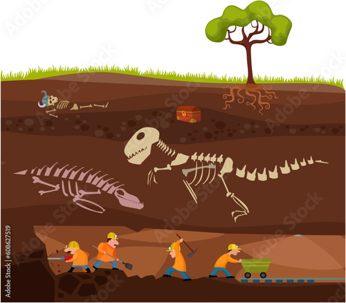 vector illustration of a underground