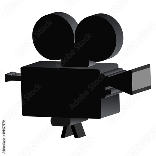 Vector illustration of the old cine camera. This file is vector, can be scaled to any size without loss of quality
