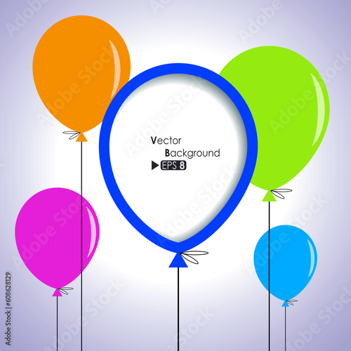 Abstract background with colorful balloons - eps 8 vector format