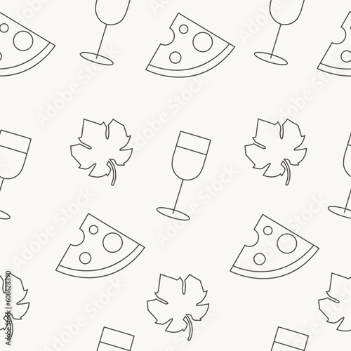 Pattern with wine glasses and bottle. Wine concept. Weekends and chill concept.