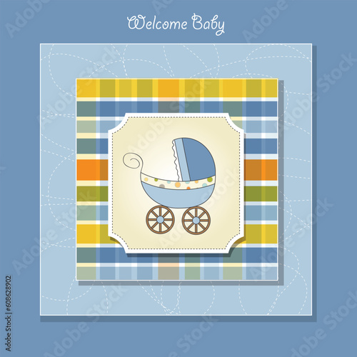 baby card with pram