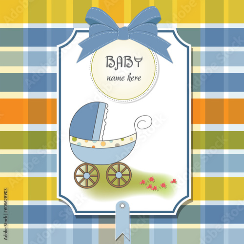 baby card with pram