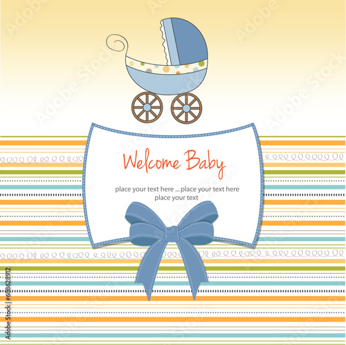 baby card with pram