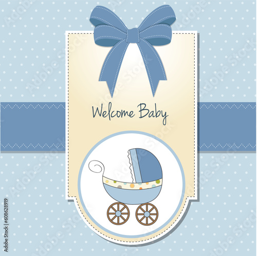 baby card with pram