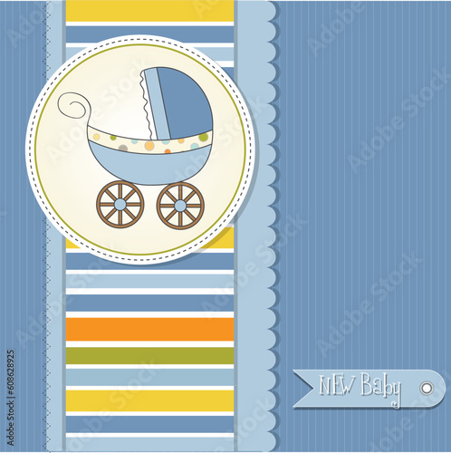 baby card with pram