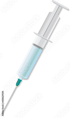syringe with vaccine vector illustration
