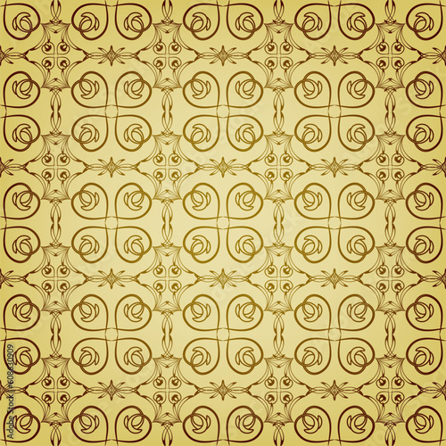 vector seamless floral golden pattern, can be used as backgrounds, patterns, wrapping paper, eps 10, gradient mesh