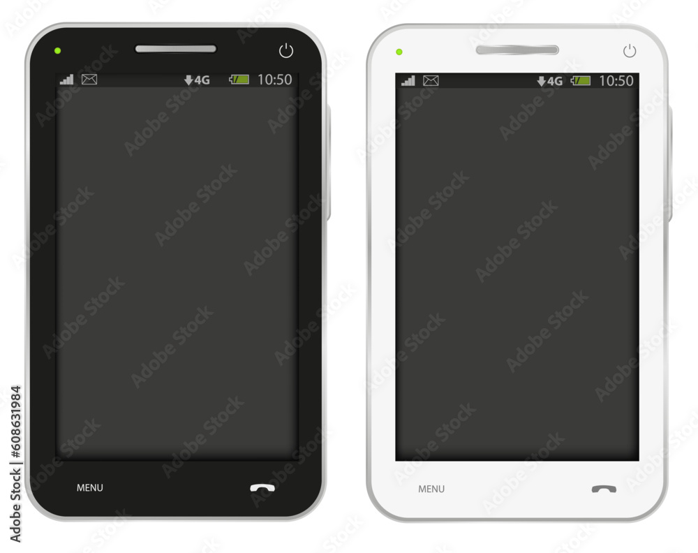 Illustration of Fictitious Mobile Phone Isolated on White Illustration of Fictitious Mobile Phone Isolated on White