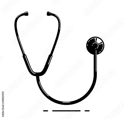 Stethoscope vector simple icon isolated over white background.