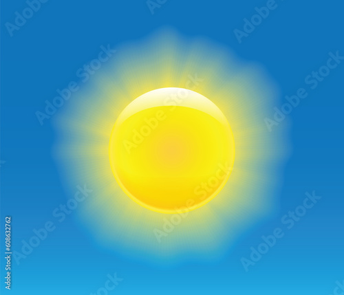 Sun with nice graphical rays. Vector illustration