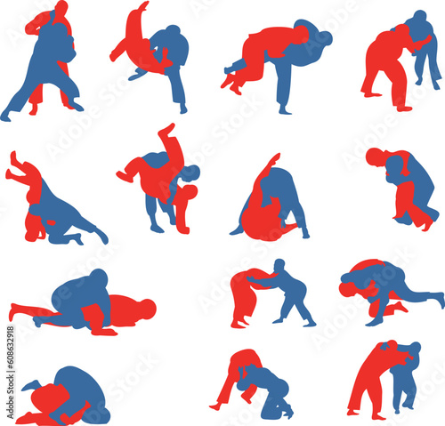 Free-style wrestling. The championship on fight. Strong fighters