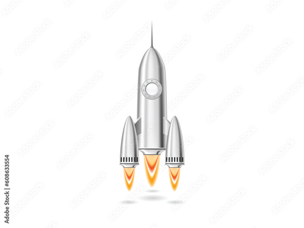 Metal rocket launch made with gradient mesh Metal rocket launch made with gradient mesh