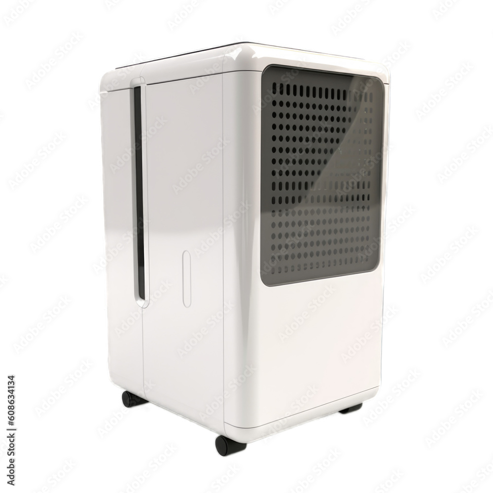 Freestanding room dehumidifier isolated on transparent background. Generative AI Freestanding room dehumidifier isolated on transparent background. Generative AI