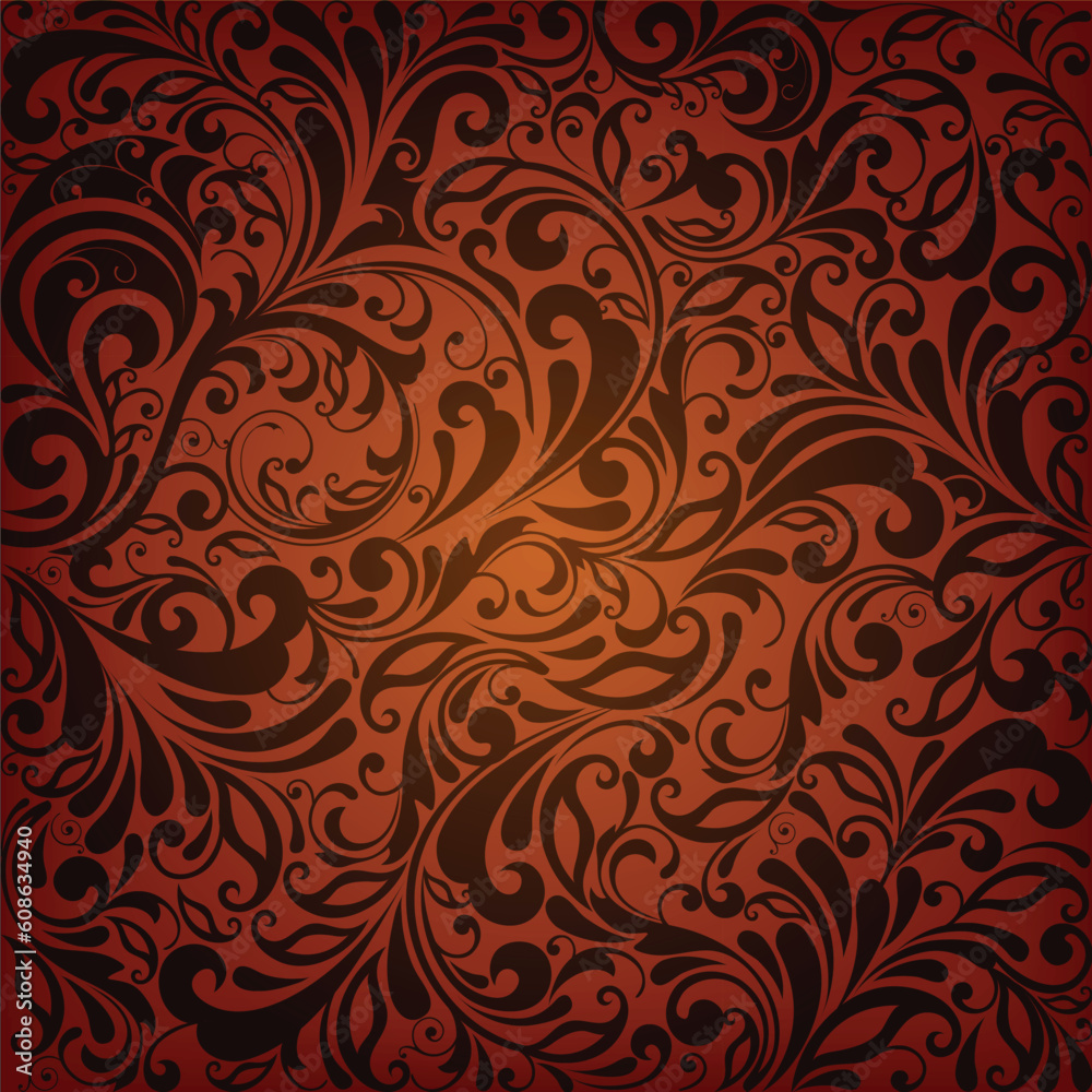 illustration drawing of floral background