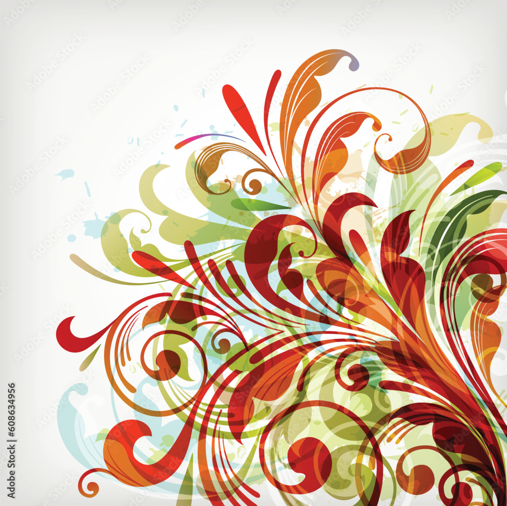 illustration drawing of floral background illustration drawing of floral background