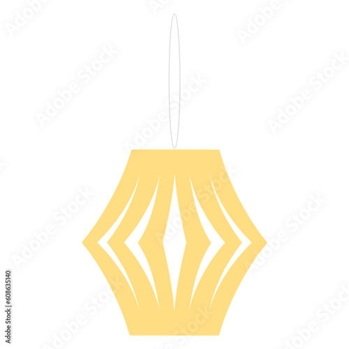 Tanabata Festival traditional paper decoration lantern illustration. Hand drawn flat style vector, isolated. Traditional Japanese holiday design element, Japan summer event, star festival