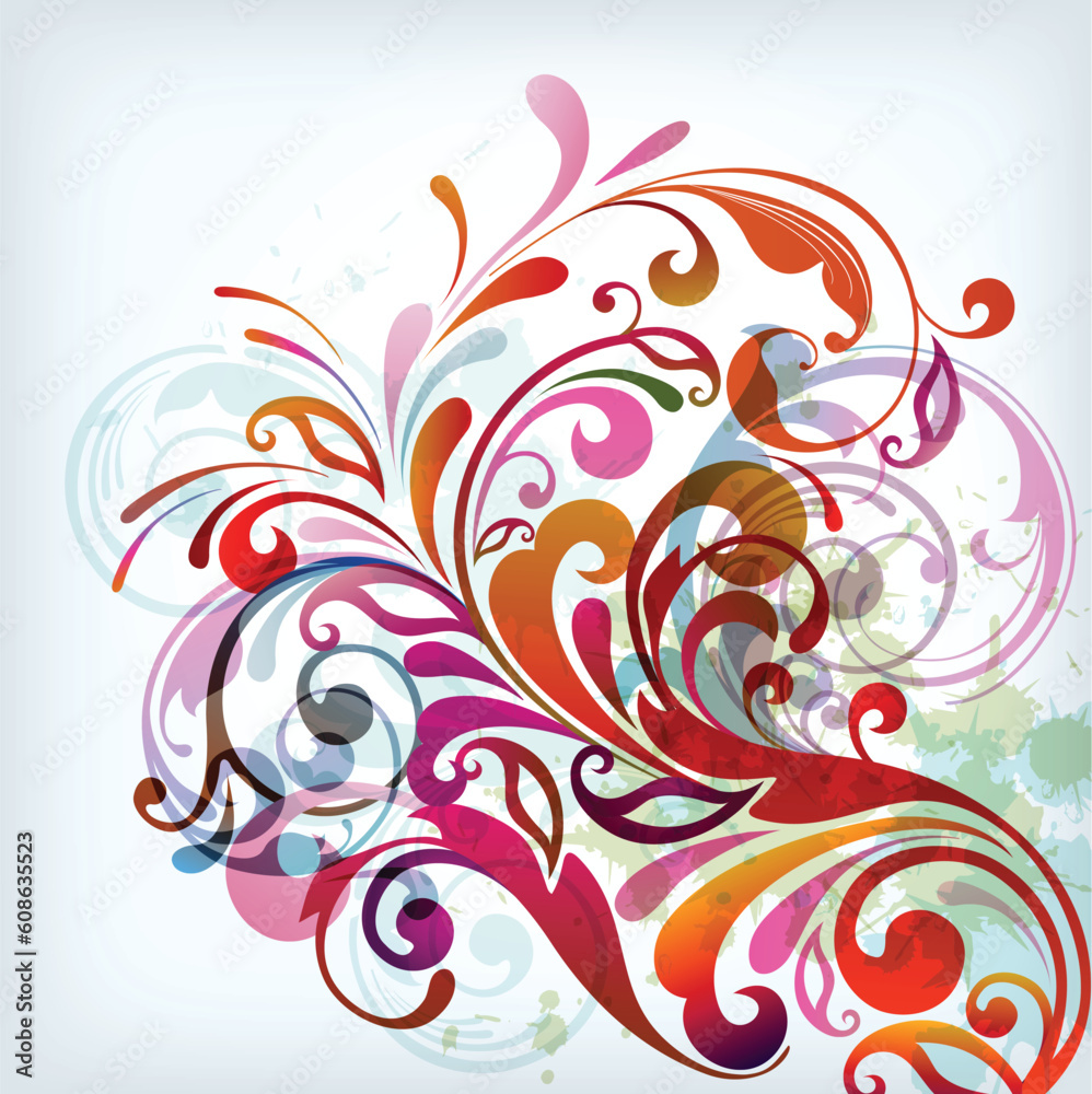 illustration drawing of floral background illustration drawing of floral background