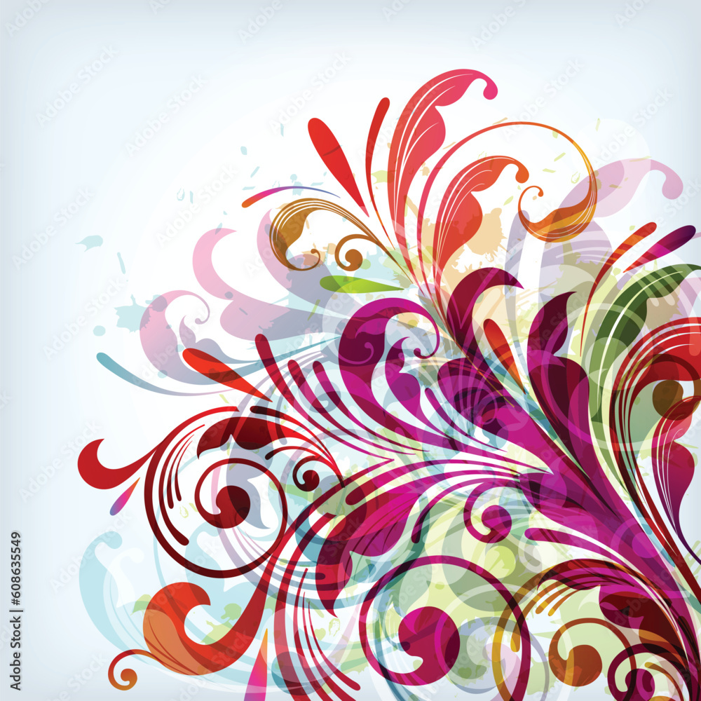 illustration drawing of floral background illustration drawing of floral background