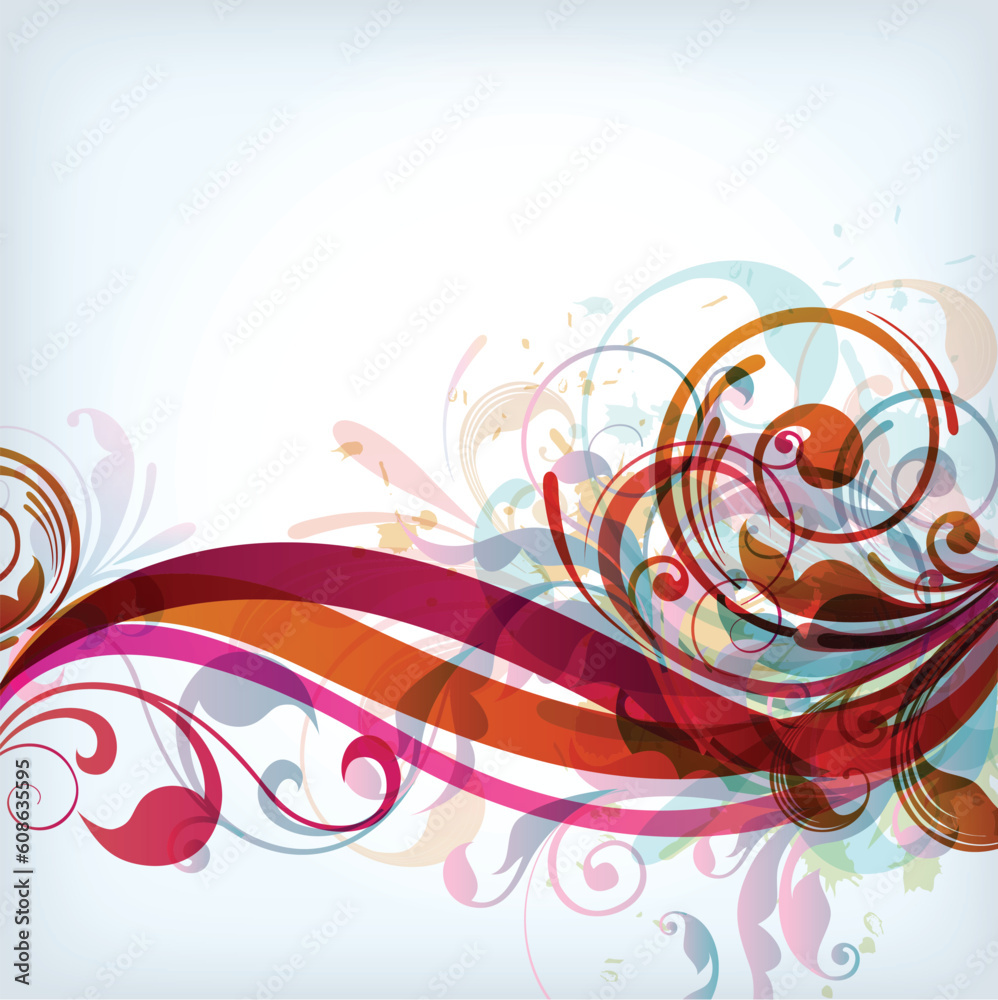 illustration drawing of floral background illustration drawing of floral background