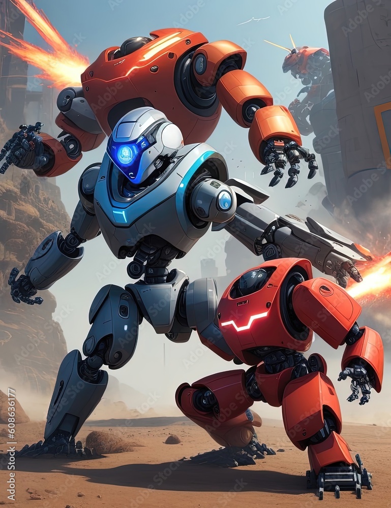 Robot cyborg soldier Generated AI Image Robot cyborg soldier Generated AI Image