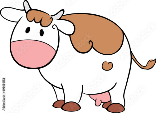 Illustration of the cow on white background