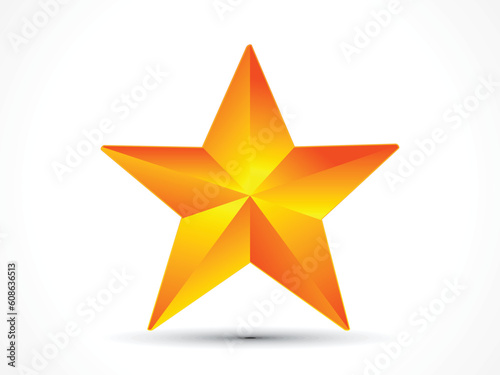 abstract shiny golden 3d star icon vector illustration