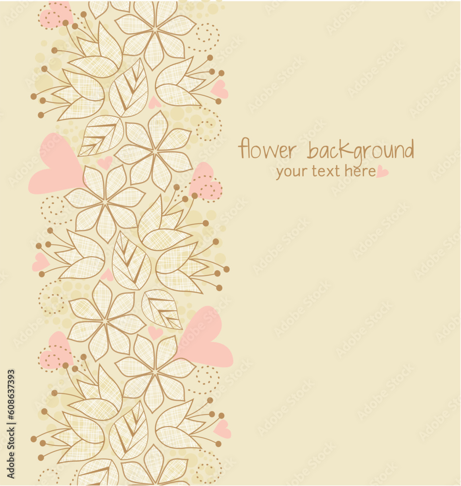 Beautiful floral illustration on light brown background