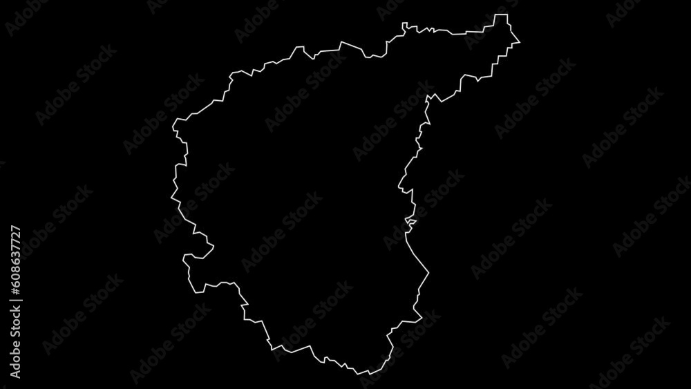 Central Russia region map of Russia outline animation Central Russia region map of Russia outline animation