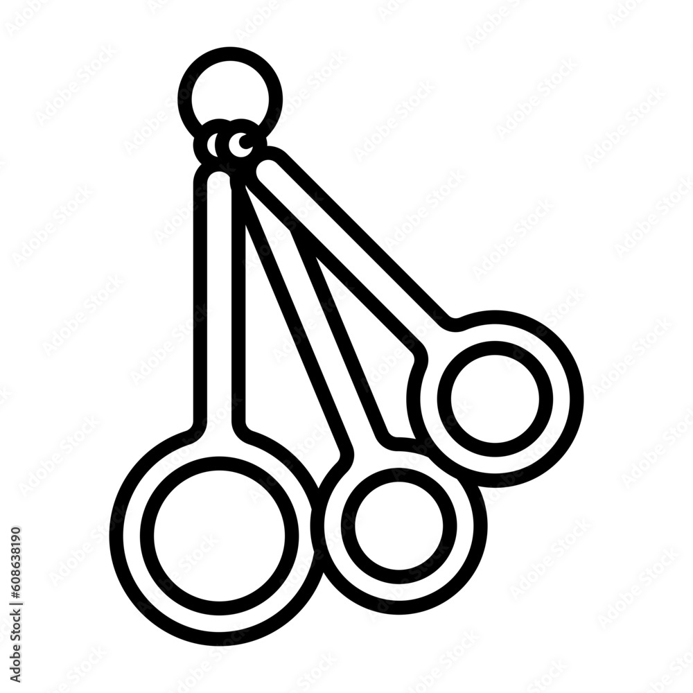 Cooking weights and measures tool vector line icon design, Bakery and Breadsmith symbol, Cuisine Maestro sign, food connoisseur stock illustration, Measuring spoon set concept Cooking weights and measures tool vector line icon design, Bakery and Breadsmith symbol, Cuisine Maestro sign, food connoisseur stock illustration, Measuring spoon set concept